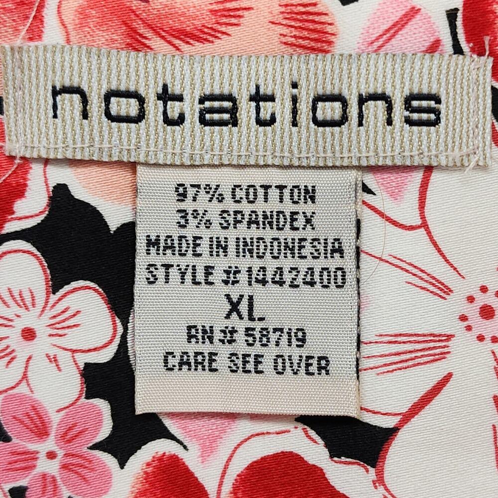 Vintage 90s Notations Skirt Womens XL Pink‎ Red Black Floral A-Line Girly Preppy - Picture 3 of 7